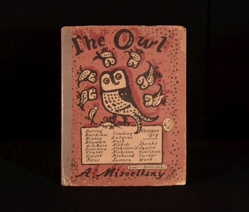 1919 The Owl A Miscellany No 2 October 1919 Edited Robert Graves Illustrated - Imagen 1 de 7