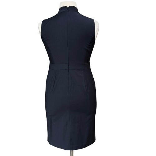 Talbots Womens Black V-Neck Sleeveless Sheath Business Wear Midi Dress Size 12P - Picture 3 of 14
