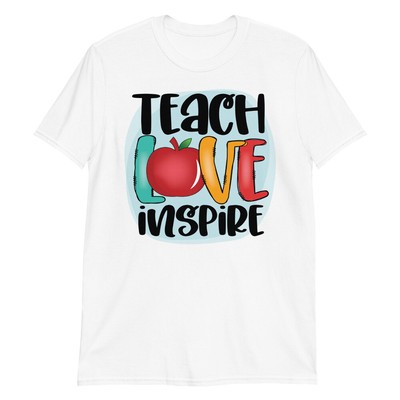 Teacher Shirts - Teach Love Inspire Cute Teacher T Shirt - Teacher Graphic  Tees | eBay