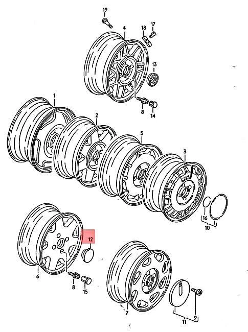 Genuine Volkswagen Hub Cap NOS Corrado Golf Jetta Passat Rabbit Cabrio 191601169 - Image 2 of 2
