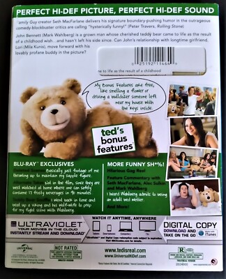 Ted (2012) Unrated Blu-ray DVD with Slipcase