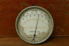 Vintage 1920s Sinclair Products Estherville Iowa Oil Co Glass Thermometer Sign