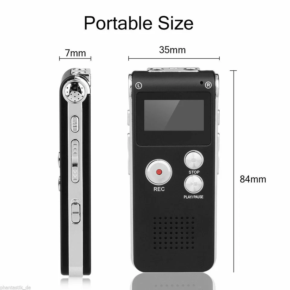 Digital Voice Recorder Dictaphone 8G Sound Audio Recorder Mini Small MP3 Lecture - Image 3 of 4