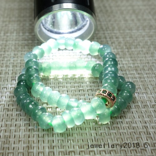Certified Icy Green 高冰种 Burma 100% Natural A Jadeite jade Beads Bracelet 算盘珠手链 - Picture 12 of 18