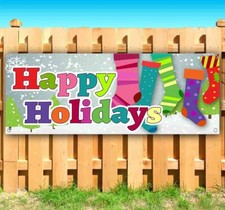 HAPPY HOLIDAYS Advertising Vinyl Banner Flag Sign Many Sizes HOLIDAY FIREWORKS
