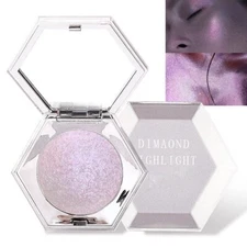 evpct Pink Mermaid Holographic Glitter Diamond Highlighter Makeup Palette for...