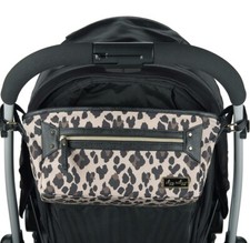 Itzy Ritzy Leopard Travel Stroller Caddy Phone  Drink Holder baby storage black