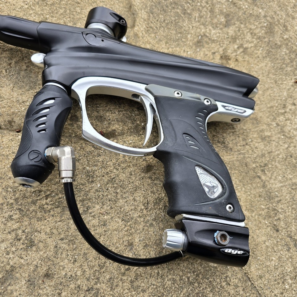 Dye DM7 Silver/Black Paintball Marker W/ Ultralite Hyper3 Kila Detents Works eBay