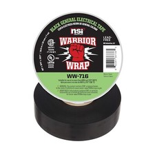 Black Warrior Wrap WW-716 Vinyl Electrical Tape, 7 Mil 3/4" Width 60' Length