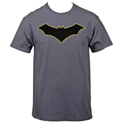 Batman Dead End Yellow Outline Logo T-Shirt Grey