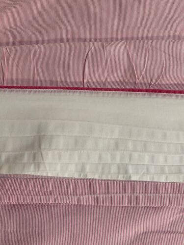 Nautica Home 2pc 100% Cotton Full Pink Stripe Flat Fitted Sheet