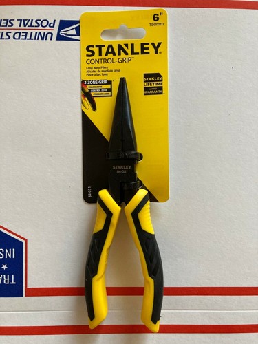 Stanley 6" BI-Metal Grip Long Nose Pliers 84-031 "NEW" - 第 1/4 張圖片