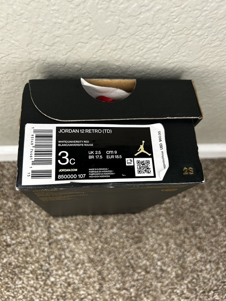 JORDAN 12 RETRO FIBA (TD) Size 3c (850000107) eBay