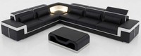 Luxus Schwarze Wohnlandschaft L Form Ecksofa Moderne Couchtisch Design