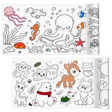 Children’s Coloring Paper Roll, 2 Pcs Drawing Roll Paper, Sticky Rolls for
