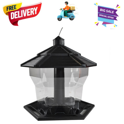 Pennington Earth Smart Wild Bird Hopper Feeder 6 lb, Locking Top Black