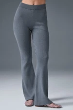 New AIo Yoga Denim Knit High-Waist Flare Pant Ribbed-Knit Flared Leg Pants