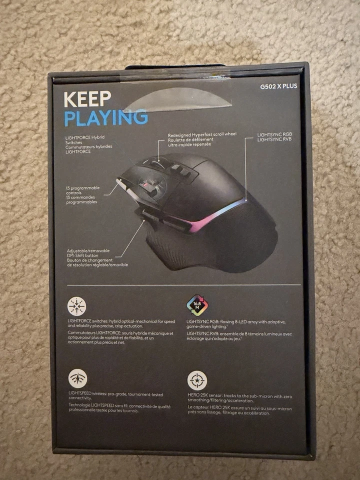 Logitech G502 X PLUS Wireless Gaming Mouse - Black - Image 2 of 4