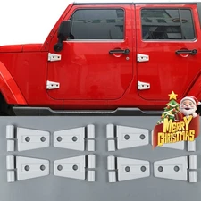 8X White Door Hinge Cover Trim Set for Jeep Wrangler JK 07-18 4-Door Accessories