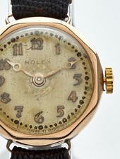 Rolex 9K Solid Gold ‘1928’ Rare Art Deco Scalloped Edge Ladies Vintage Watch