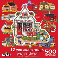 Cra-Z-Art Multi-Shaped 500-Piece Main Street Jigsaw Puzzle,NEW