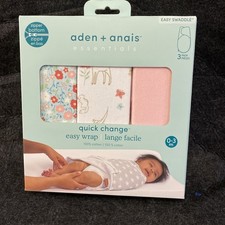 Baby Aden  Anais essentials 3 pack wrap swaddled Fairy Tale Flowers NEW