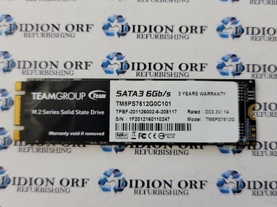 TEAMGROUP 512GB M.2 SATA 2280 SSD TM8PS7512G0C101, Grade A, SKU 24346