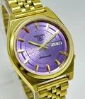 Vintage Seiko 5 Purple Dial Day-Date Automatic Movement No.6309A Men Wrist Watch