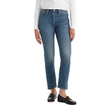 Women's Levi's Wedgie Straight Jeans Button Fly Cropped Maximum Effort 32 x 28