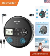 Portable Bluetooth CD Player for Car with FM Transmitter Rechargeable Battery