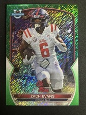 🔥Zach Evans Green 2022 Bowman University Chrome #10 Green Shimmer 93/99