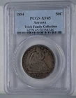 1854 P Seated Liberty Half Dollar .50C PCGS XF 45 Arrows Teich Collection