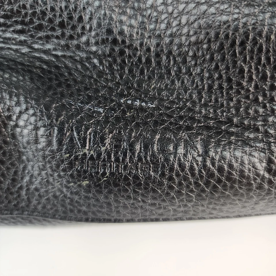 Halston Heritage Bolso de Mano Grande Cartera 10x12x5 Cuero Negro Tostado Gamuza Asas Superiores Foto 4 de 4