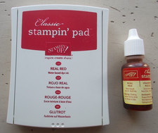 REAL RED Classic Stampin' Up Water Based Dye Ink Pad with Refill