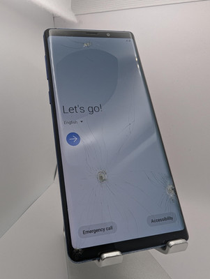 Samsung Galaxy Note 9 Ocean Blue 512GB Unlocked - Cracked w/ LCD Discoloration 