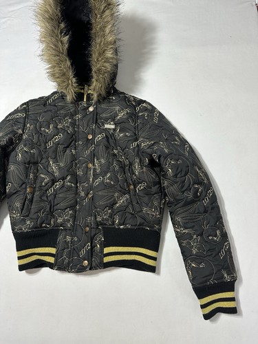 Lot 29 | Vintage Y2K Looney Tunes Down Feather Puffer Jacket Juniors Large Fur - Picture 4 of 14