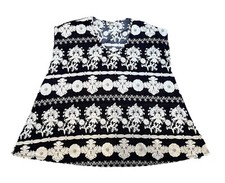 Show Me Your Mumu Carter Tunic Top Size M Oversized Fine China Navy Blue White