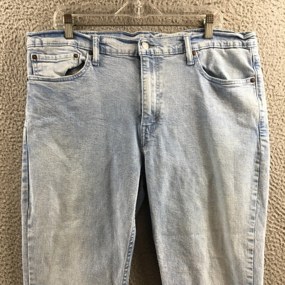 Levis 511 Slim Straight Jeans Mens 38x30 Blue Light Wash Denim Mid Rise Zip Fly - Image 2 of 4