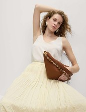 Marks & Spencer Womens Cream Midi Pleated Women Skirt - M&S