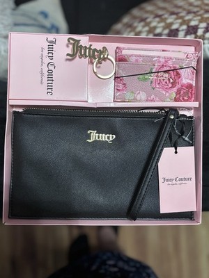 Juicy Couture Gift Set Wristlet Card Holder Keychain