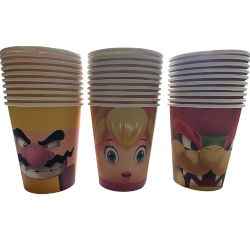 Paquete de decoraciones de fiesta de Super Mario Bros platos tazas servilletas banner cubiertas de mesa - Imagen 2 de 8