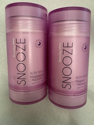 NEW SNOOZE Body Balm Beauty Bliss 2.47oz Each 2 Pack Magnesium & Melatonin Balm