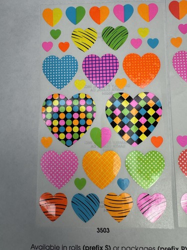 Vintage Stickers Hambly Studios Neon Hearts Valentines Sheet VTG 80s RARE - Picture 7 of 13
