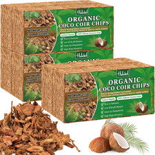 Halatool 6 Pcs Coco Husk Chips for Plants - 6.6 LB 100 Organic Coconut Coir Chi