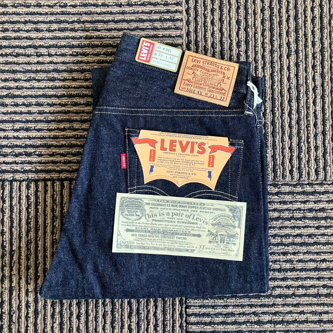 Levi's LVC 501ZXX Rigid W33×L32 1954 model non washed Rare Unused Denim Jeans JP image 3