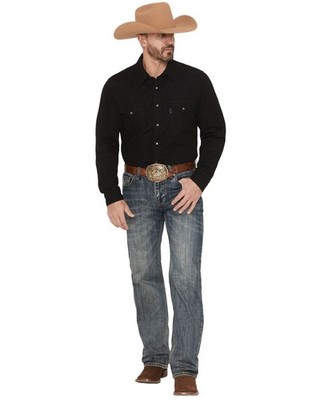 Rock & Roll Denim Men's And Double Barrel Medium Wash Relaxed Straight Boot -