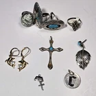 31.71 Grams Wearble Vintage Silver Jewelry Rings Earrings For Scrap Or Wear