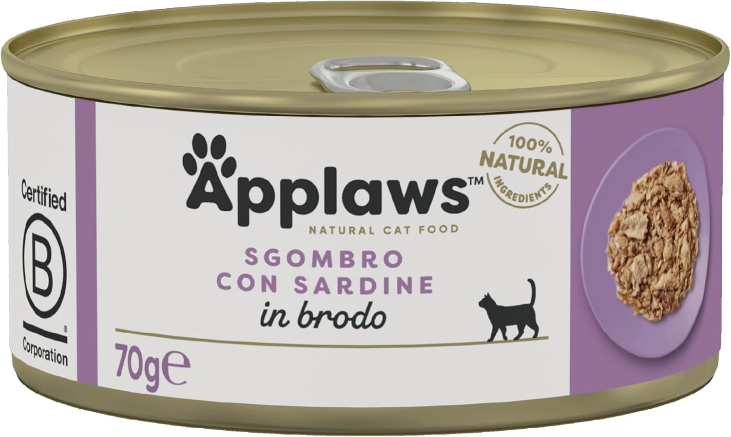 Sgombro con Sardine in Brodo per Gatti: Cibo Naturale Premium 100%