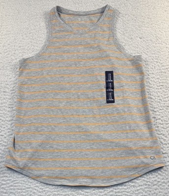 Gap Fit Women's Racerback Muscle Tank Gray With Orange Stripes Size Small NWT