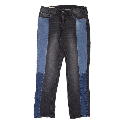LEVI'S 511 BIG E Jeans Patchwork Herren Schwarz Slim Straight Stone Wash W32 L30